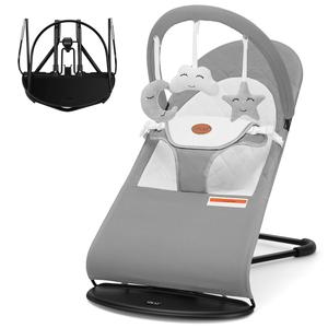 (Retail $55.99) HKAI Portable Baby Bouncer Seat, Ages 0-18 Months, Grey 