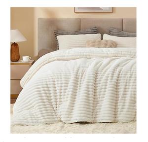 BEDELITE Fluffy Twin Comforter Set, Twin Size, Beige 