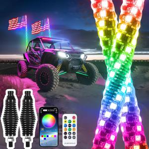 (Retail $75.99) Spiral RGB LED Whip Light Chasing/Dancing Light, 4Ft 