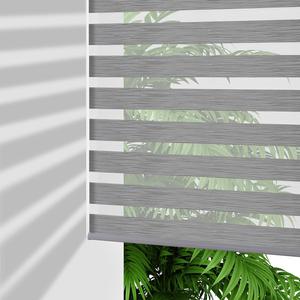 Joydeco Cordless Zebra Blinds - Gray, 28&#34; W x 75&#34; H