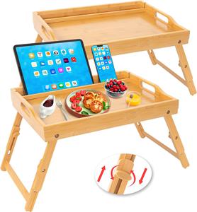 Greenual Bed Tray Table with Handles - Natural, 12.6&#34;D x 16.5&#34;W x 9.2&#34;H