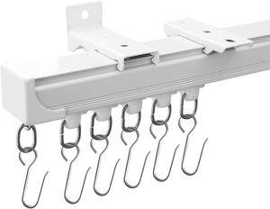 (Retail $66.99) MaKefeile Wall Mounted Curtain Tracks Ceiling - White, 12Ft