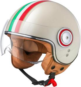 Open Face Motorcycle Helmet - Beige. Small