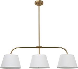 (Retail $129.99) Pathson Pendant Light with Fabric Lampshades - Brass 