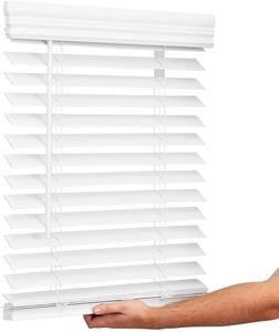(Retail $55.99) Lotus &#38; Windoware Cordless Faux Wood Blind - Bright White, 36&#34;Wx36&#34;H