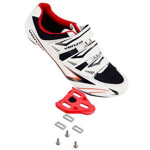 Venzo Bicycle Men&#39;s Road Cycling Riding Shoes - White, 42 (Missing Parts)