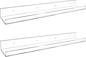 2 Pack Febwind Acrylic Floating Shelves, 24&#34;