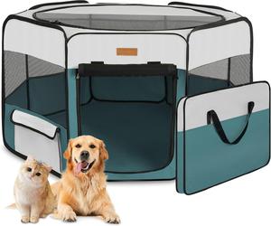 Akinerri Portable Pet Play Pen - Blue, Small