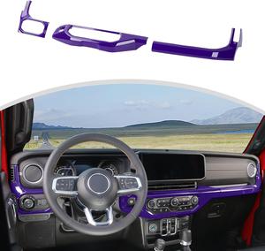 (Retail $73.99) CheroCar Headlight Air Conditioning Control Panel for JL Center Console - Purple