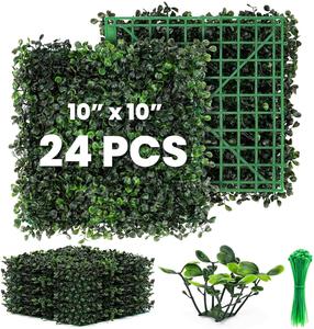 24 Pack KASZOO Grass Wall Panels - Green, 10&#34;x10&#34;
