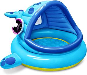 JOYIN Inflatable Shade Kiddie Pool - Blue, 54&#34; x 56&#34; x 28&#34;