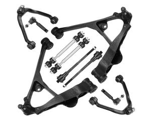 Eagle  Front Control Arms w/Ball Joints + Sway Bars + Tie Rods for Chevy Silverado 1500 Suburban 1500 Tahoe, GMC Sierra 1500 Yukon,Suspension Kit K620380 K620381 K80942 K80631 ES3493 ES3488 10pc Set