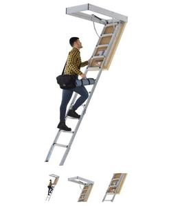 Louisville Ladder Energy Efficient 10 ft.- 12 ft., 22.5 in. x 63 in. Insulated Aluminum Attic Ladder with 375 lbs. Type IAA Load Capacity