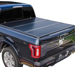 Whalemotor Hard Folding Truck Bed Tonneau Cover Compatible with Nissan Frontier 2005-2025 5 ft Short Box w/or w/o Track Rail, Tri Fold Style