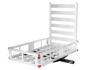 MaxxHaul 50945 50 inch x 29.5 inch Trailer Hitch Mount Aluminum Mobility Carrier with 47 inch Ramp and Hitch Tightener for RV Trucks SUV Vans Cars - 500 lb. Capacity