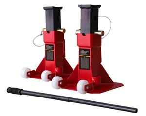 BIG RED Torin Heavy Duty Jack Stands: Pin Style Jack Stand with 2 Casters and Handle, Easily Portable Car Stand for Car SUV, Truck and Pick Up, 22 Ton (44,000 lb) Capacity, Red