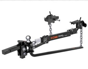 CURT 17063 Round Bar Weight Distribution Hitch with Integrated Lubrication and Sway Control, Up to 14K, 2-In Shank, 2-5/16-Inch Ball , Black