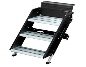 Lippert Components - 791572 Solid Step Triple Step for RV and Travel Trailer Entry Doorway Black 26-inch - open box, seems new, unknown if hardware is should be in box