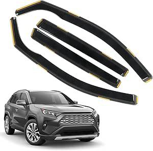 New | *4 PCS in-Channel Window Rain Guards Fit for 2019-2024 Toyota RAV4, Smoke Tinted Vent Window Visors, Window Vent Deflector, Sun Visors Vent Shades, Car Accessories 2020 2021 2022 2023