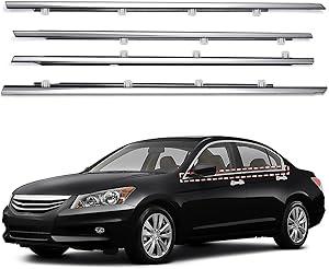 New | *Window Molding Trim for Honda Accord 2008-2012,4-Door Sedan,Chrome Outside Door Weatherstrip Window Seal Belt,Replace#72410-TA0-A01 72450-TA0-A01 72910-TA0-A01 72950-TA0-A01