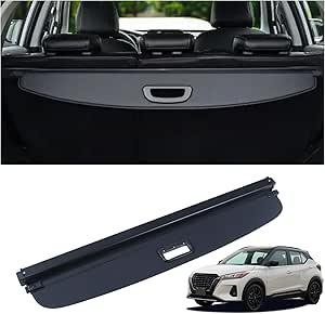 New | *Cargo Cover Fit for 2018-2025 Nissan Kicks Rear Storage Waterproof Retractable Rear Trunk Security Cover Shielding Shade Black