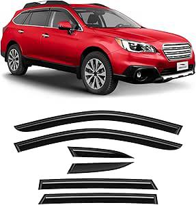 New | *Tape-on Extra Durable Rain Guards for Subaru Outback 2015-2019, Window Deflectors, Vent Window Visors, 6 Pieces - 100493