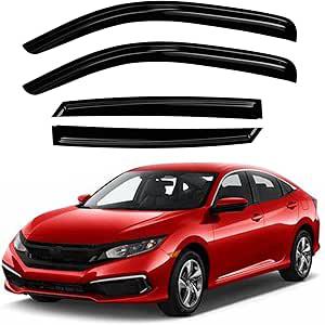 New, *rainguards Compatible with 2016-2021 Honda Civic Hatchback Rain Guards