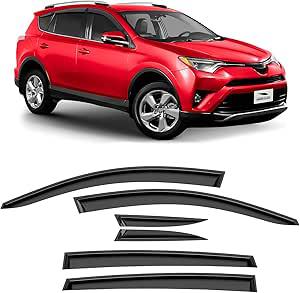 New, *Voron Glass Tape-on Extra Durable Rain Guards for Toyota RAV4 2013-2018, Window Deflectors, Vent Window Visors, 6 Pieces - 100466