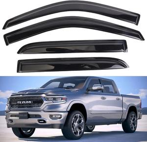 New | *MUCO MCD Window Visor Deflector 4pcs for 09-18 Ram 1500 Crew Cab 2010-2018 Ram 2500 3500 Mega Crew Cab