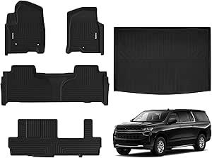 164.99 - New, *Naibeve Floor Mats for 2021-2024 2025 Chevrolet Suburban/GMC Yukon XL 8 Seats-All Weather for Chevrolet Suburban/GMC Yukon XL Floor Mats Liners (2nd Row Bench Seats) Cargo Liner Behind The 3rd Row