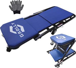 *Garage Shop Creepers, Foldable Z Creeper 2-in-1 for Car, 36&#34; Adjustable Roller Garage Chair Lay Down or Sit, 330 LBS Capacity Under Car Roller Creeper with 6 Swivel Casters | Pre Owned