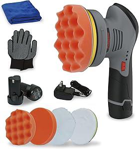 New, *Buffer Polisher, 2*12V 2.0Ah Batteries Cordless Polisher, 6-Inch Dual Action Random Orbital Car Polisher, Mini polisher with 6 Variable Speed for Car Detailing Polishing Waxing