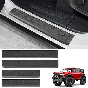 New, *REFORM DESIGN Door Sill Guards Protectors Compatible with 2024 2023 2022 2021 Ford Bronco 4 Door, 4 PCS TPE Solid Door Edge Entry Cover Interior Accessories (for Bronco 4 Door)