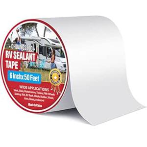 New, *CHUANGSEED RV Roof Tape White, 6 Inch X 50 Feet, Sealant Patch Repair for Camper, Trailer, Stop Leaks, UV-Resistant, Weatherproof, Boat