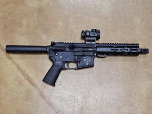 Anderson Manufacturing AM-15 multi cal. rifle SN# 18296084 with Sig-Sauer MSR scope and custom butt stock - Sold at AuctionAZ for $540