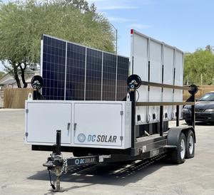 2016 DC Solar Trailer with Lowboy II Diesel Generator Battery Bank, 113gal Diesel Tank & Carson Tandem Axle Trailer -With Reserve- - Sold at AuctionAZ for $11,000