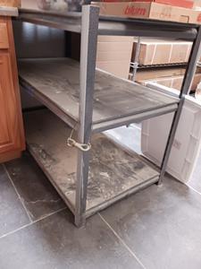 Metal Frame & Wood Shelf 3-Tier Rack Auction