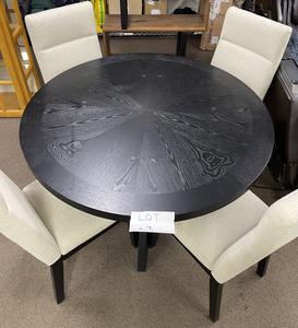 Kaelyn 5-piece Dining Table Set, Black/Beige (cosmetic flaws on the table,  table top is not secured) Auction