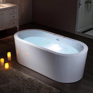 Woodbridge 67&#34; Whirlpool Freestanding Tub Flat Bottom BJ200