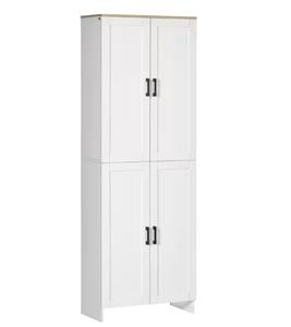 HOMCOM 6-Shelf White Pantry Organizer with Adjustable Shelves (Retail $173.62)