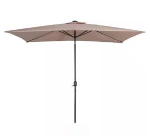 Casainc Aluminum Market Solar Lighted Patio Umbrella - Sand, 10ft x 7ft (Retail $88.15)