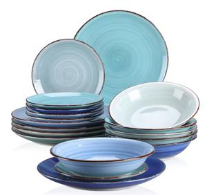 Vancasso Bonita 18-Piece Stoneware Assorted Colors Dinnerware Set, Service for 6 (Retail $65.54)