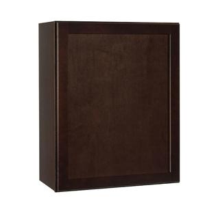Hampton Bay Shaker Assembled Wall Kitchen Cabinet - Java,  24 in. W X 12 in. D X 30 in. H