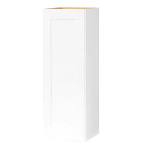 Hampton Bay Shaker Assembled Wall Kitchen Cabinet - Satin White, 15 in. W X 12 in. D X 42 in. H (Retail $187.00)