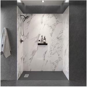 CASTICO Solid Composite Stone Shower Kit, 60 in. L x 32 in. W x 84 in. H (Retail $1899.00) (Shower Base Only)