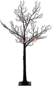 Vickerman 6&#39; Black Twig Tree 96 Purple/Orange Lights.