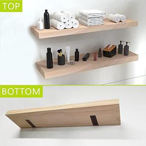 Habudda Floating Shelves for Wall Decor, Bedroom Bathroom Storage Wood Shelf, Farmhouse Rustic Home Kitchen Laundry, Wooden Hanging Mounted Plant Book Display Shelf, 2-Pack(30&#34;&#215;6.7&#34;&#215;1.6&#34;, Burlywood)