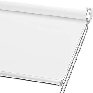 ChrisDowa 100% Blackout Roller Shade, Window Blind with Thermal Insulated, UV Protection Fabric. Total Blackout Roller Blind for Office and Home. Easy to Install. White,24&#34; W x 72&#34; H