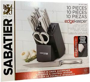 Sabatier Self-Sharpening Edgekeeper 10 Piece Forged German Steel Knife Set&#133; (Silver Steel), Only the base is included
