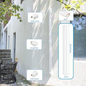 GUYAAC 3&#34; W 7.5Ft L Air Conditioner Decorative PVC Line Cover Kit for Mini Split Air Conditioners and Heat Pumps